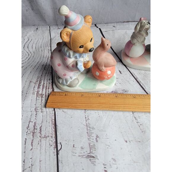 Vintage Homco #8881 Set of 2 Figurines Bears As Clowns Dog Seal Circus - Picture 8 of 9
